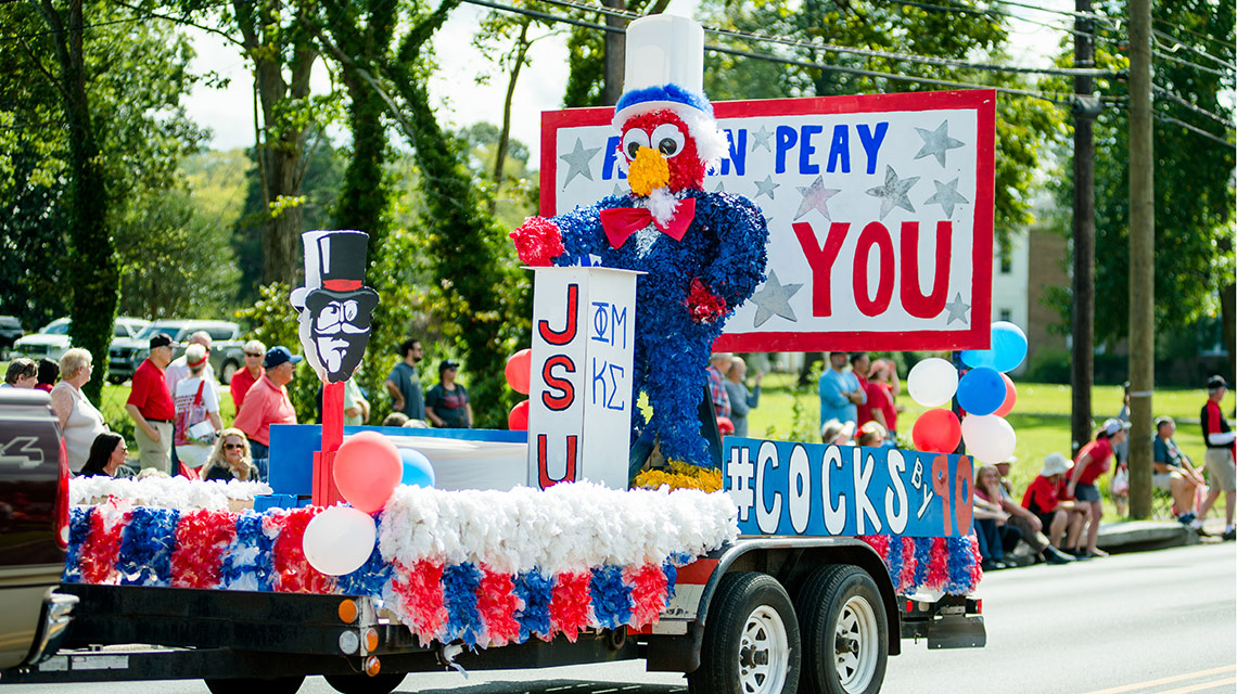 A homecoming parade float