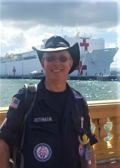Eugene Rothman supporting USNS Comfort at the docks in San Juan, Puerto Rico, following Hurricane Maria in 2017.