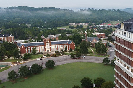 View of campus from aerial shot