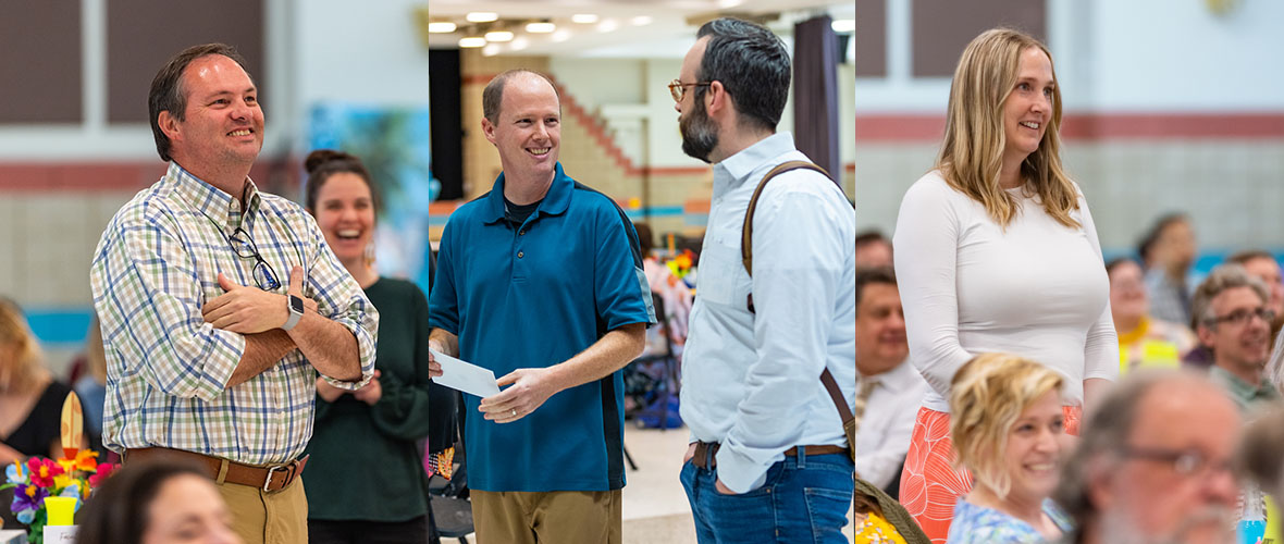 Faculty attending events on campus