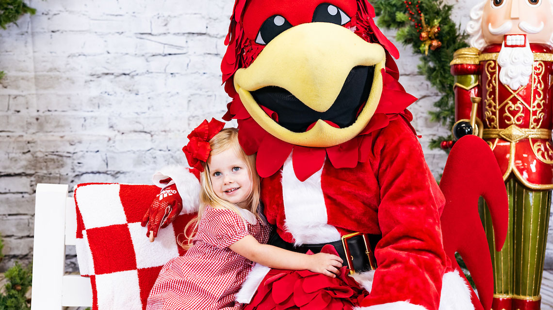 Dozens of children, families, and even pups joined us for the very first Cocky Claus event on Sunday, November 14, 2024. We had hot chocolate, cookies and fun while supporting Jax State Cheerleaders!