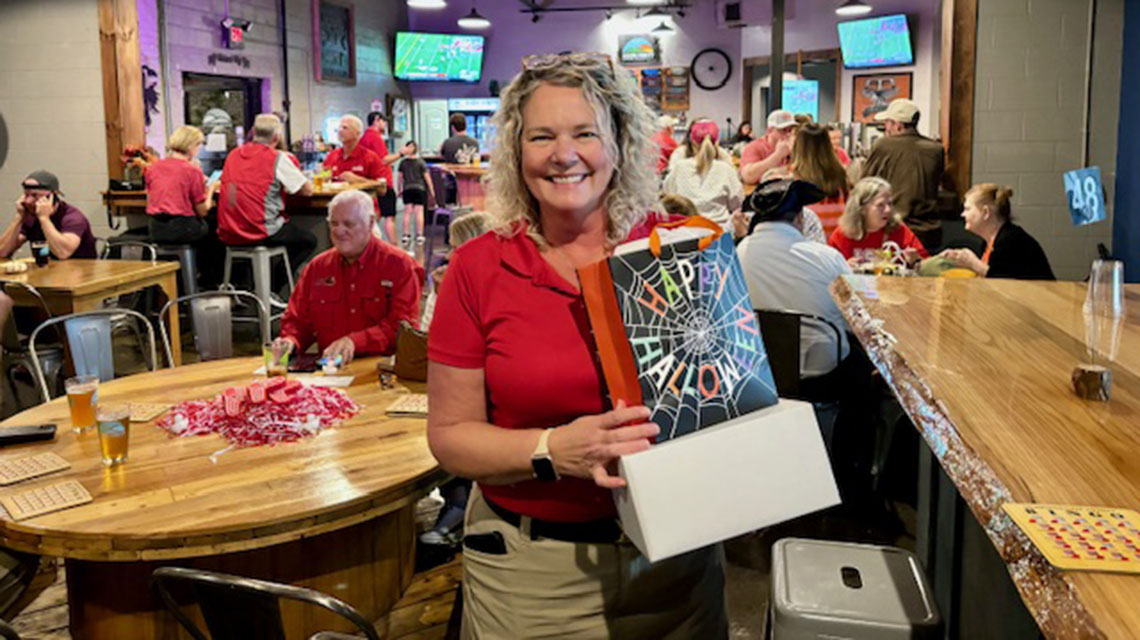 alumna at watch party