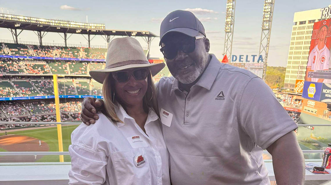 A JSU alumni couple at the Braves game