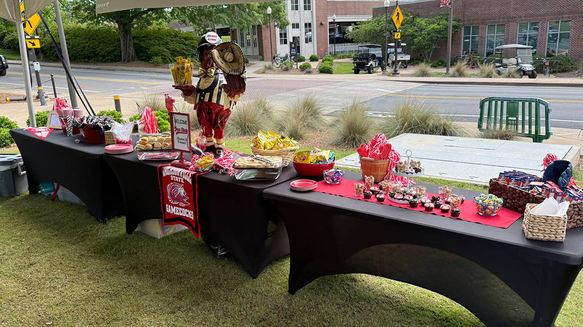 the food spread at the alumni event