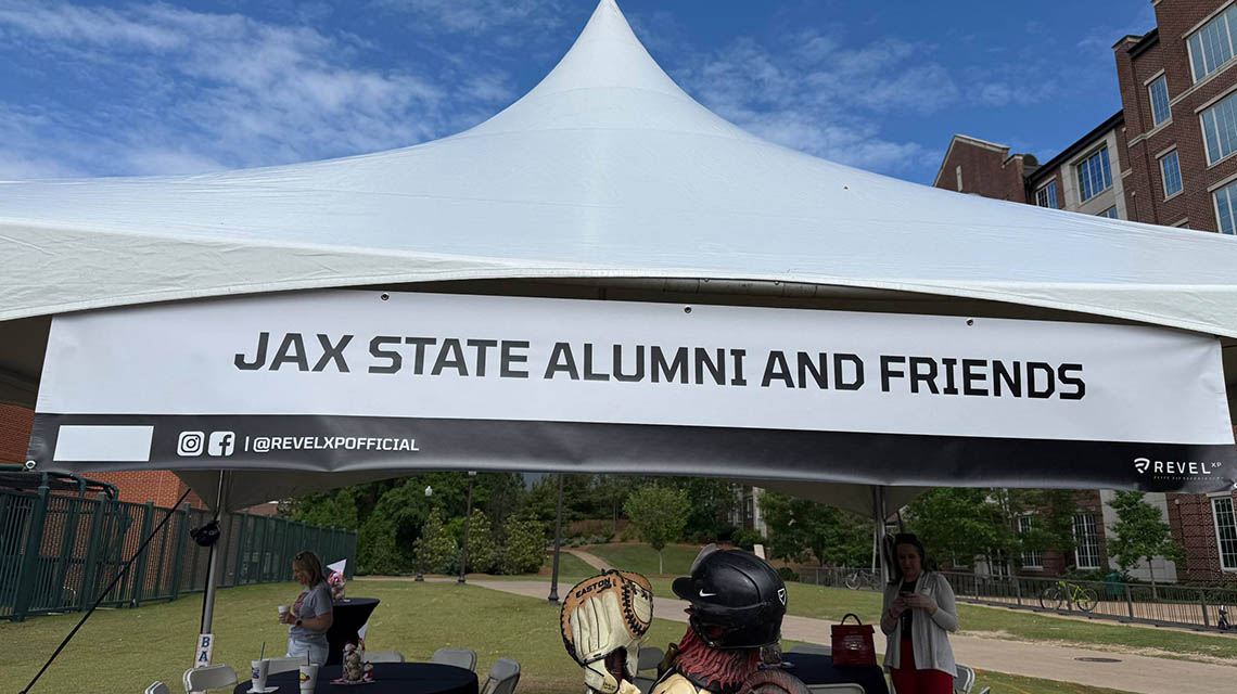 the tent setup at the auburn v jsu game