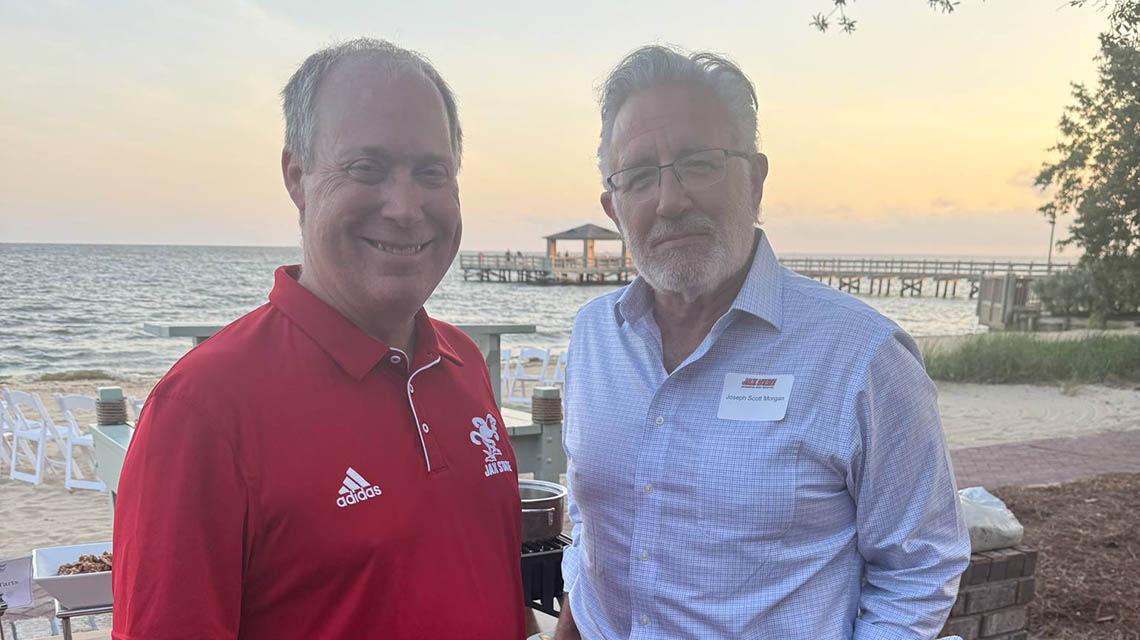 President Killingsworth and Joseph Scott Morgan pose for a photo