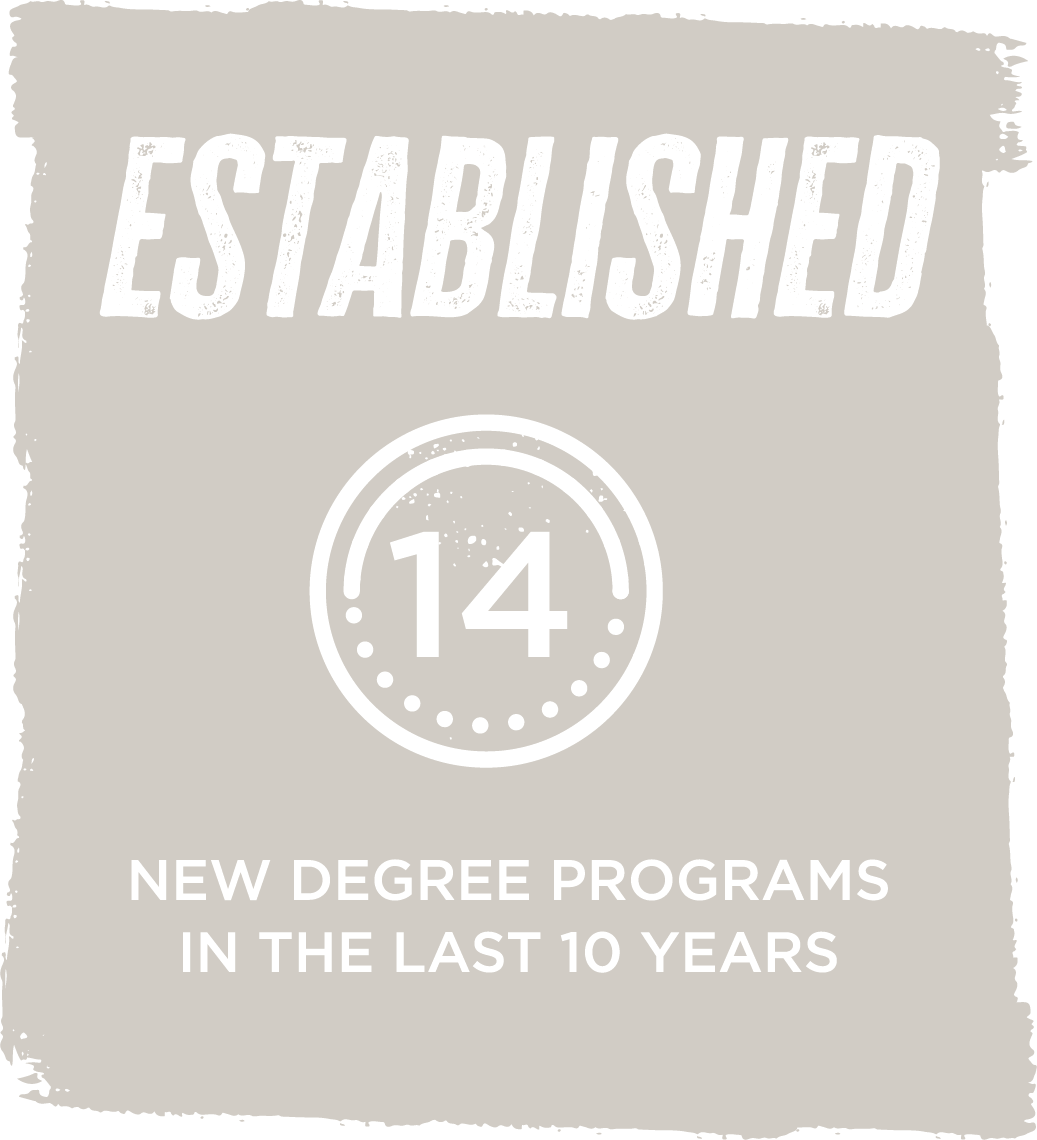Established 14 new degree programs in the last 10 years