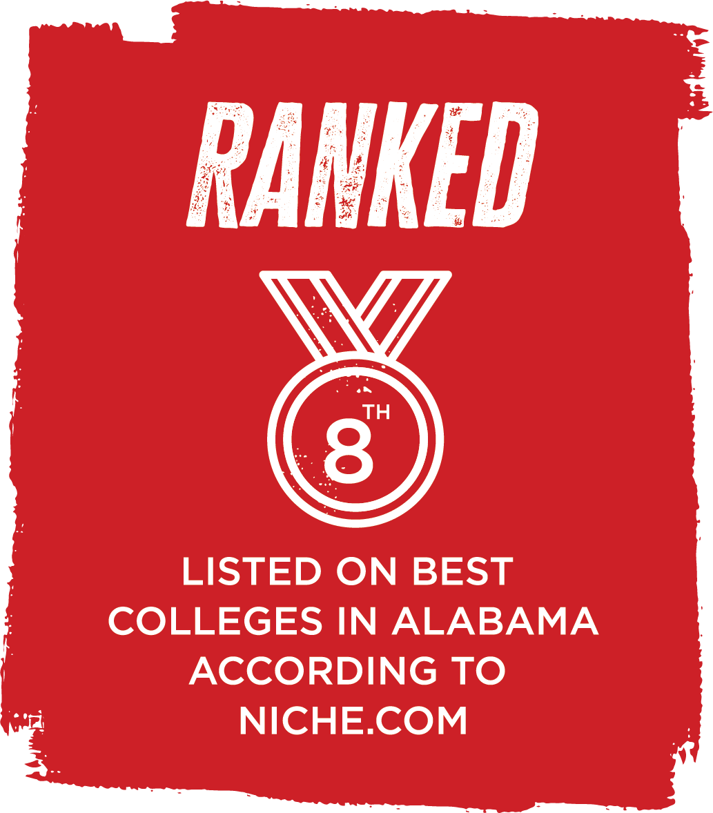 Ranked 8th listed on best colleges in Alabama according to niche.com