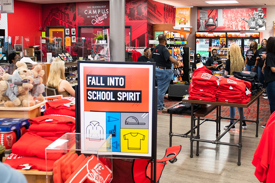 Students shopping in bookstore