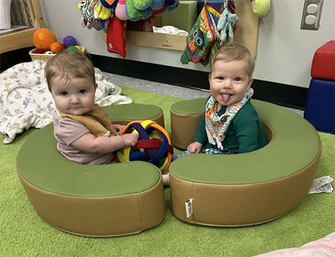 Two children playing and having fun