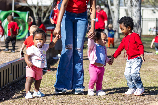 Students playing outside