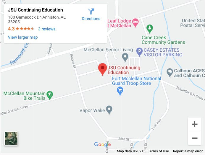 Google maps capture of continuing education location