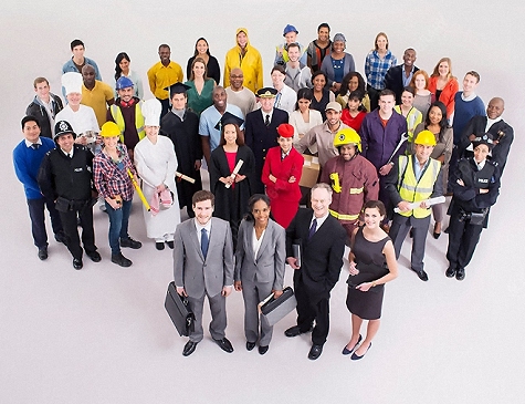 Diverse assortment of workers