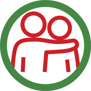 Icon of person with arm around another