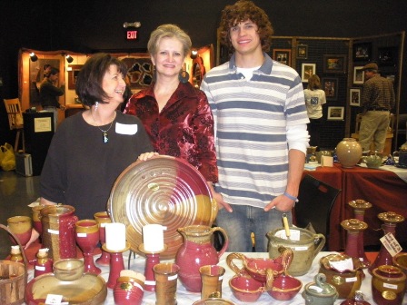 Exhibitors with their pottery at Canyon Fest