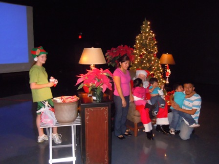 Kids visiting Santa at the Canyon Center