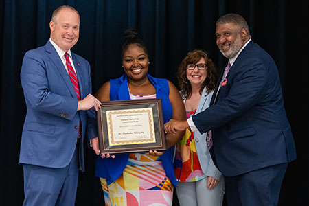 President Killingsworth, Allegra Smith, and Provost Shelton