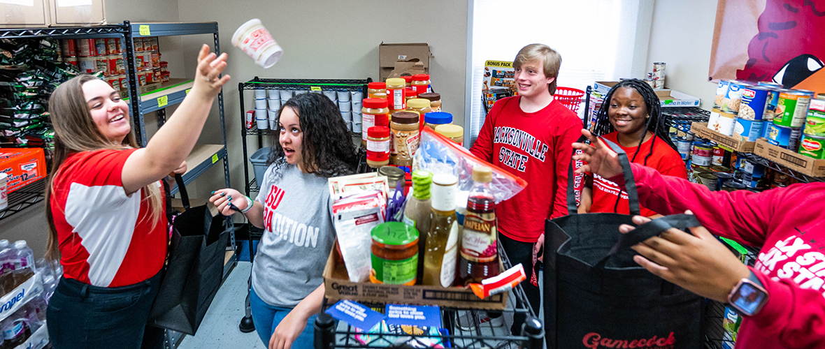 Students inside gamecock market