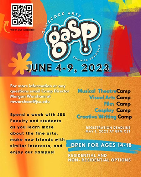 Colorful flier with camp information