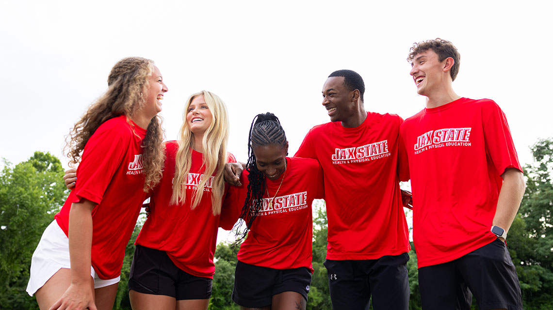 Health and PE Students laughing