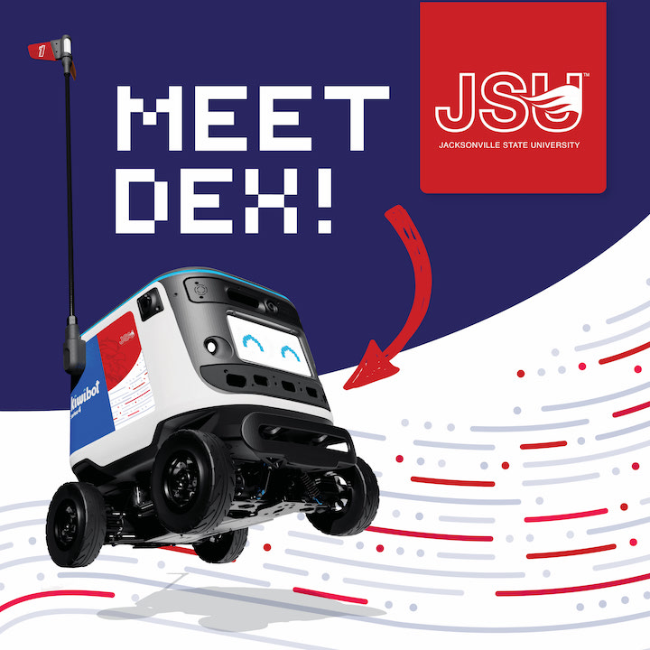 Dex the Kiwibot will deliver food for JSU Dining beginning in Fall 2022. 