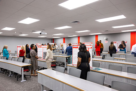 students at a nurses poster presentation