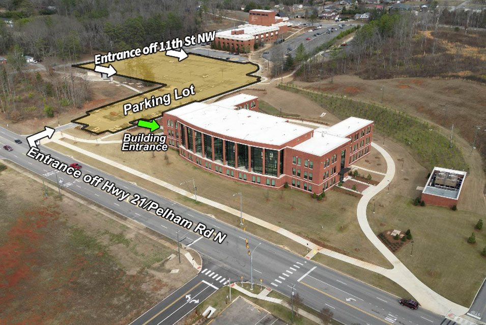 Merrill Hall aerial shot showing physical location