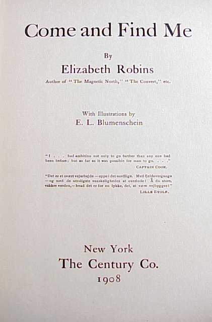 Title Page for Come and Find Me