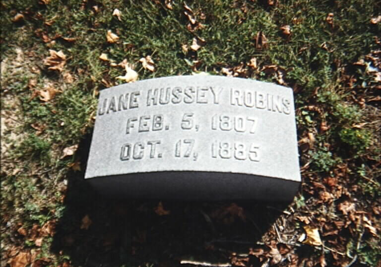 Gravestone of Jane Hussey Robins in Zanesville