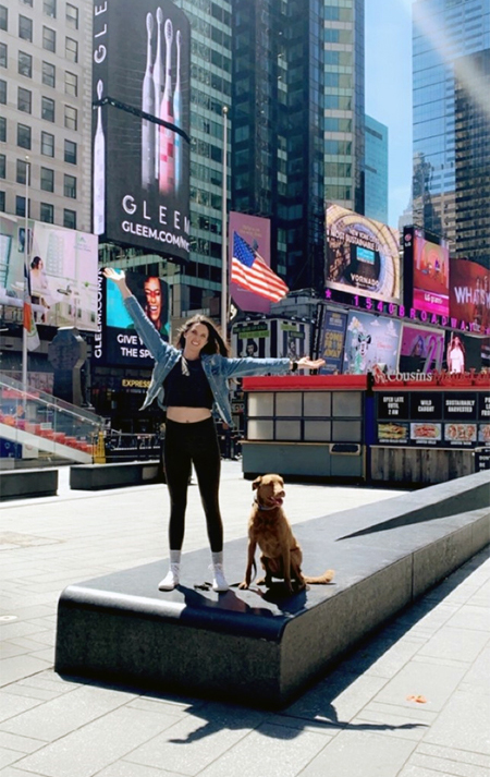 Taylor West in Times Square