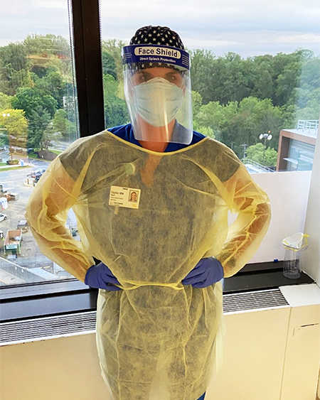 Taylor West in New York in her Personal Protective Equipment