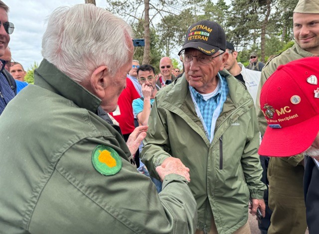 Will Butterworth (’70) encountered a 102-year-old World War II veteran, who stood up from his wheelchair just to shake Butterworth's hand