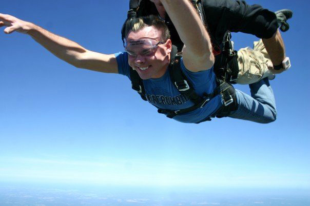 Jeremy Benson on one of his skydives