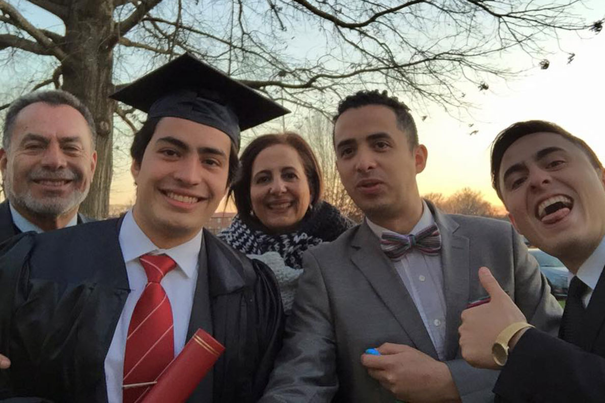 Mendez with his family at graduation