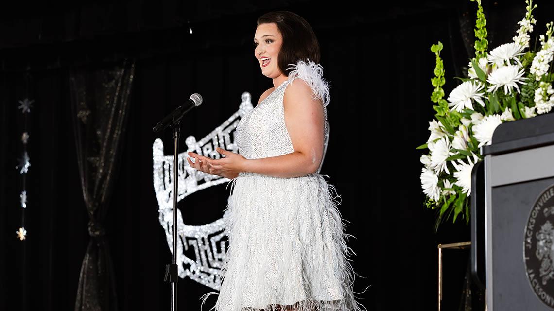 A contestant performing