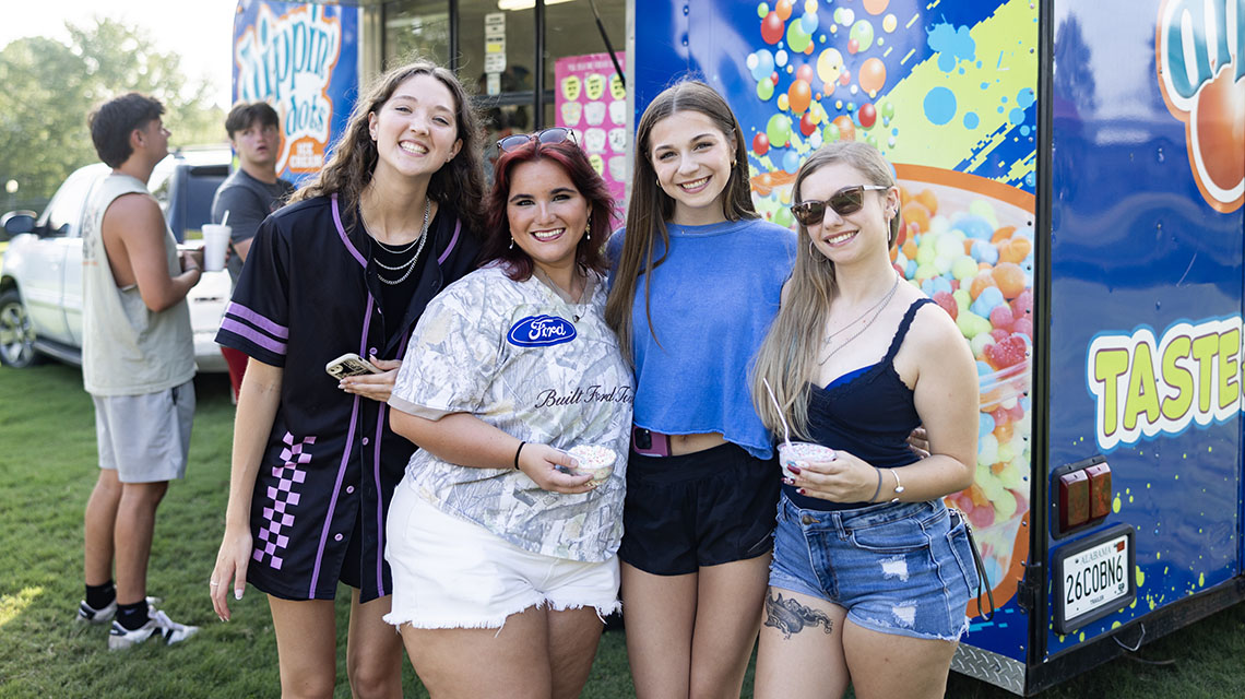 Students at Ice Cream Social