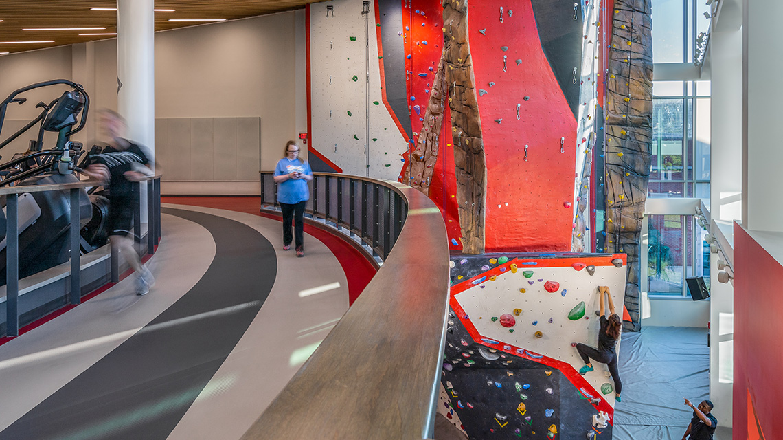track and climbing wall